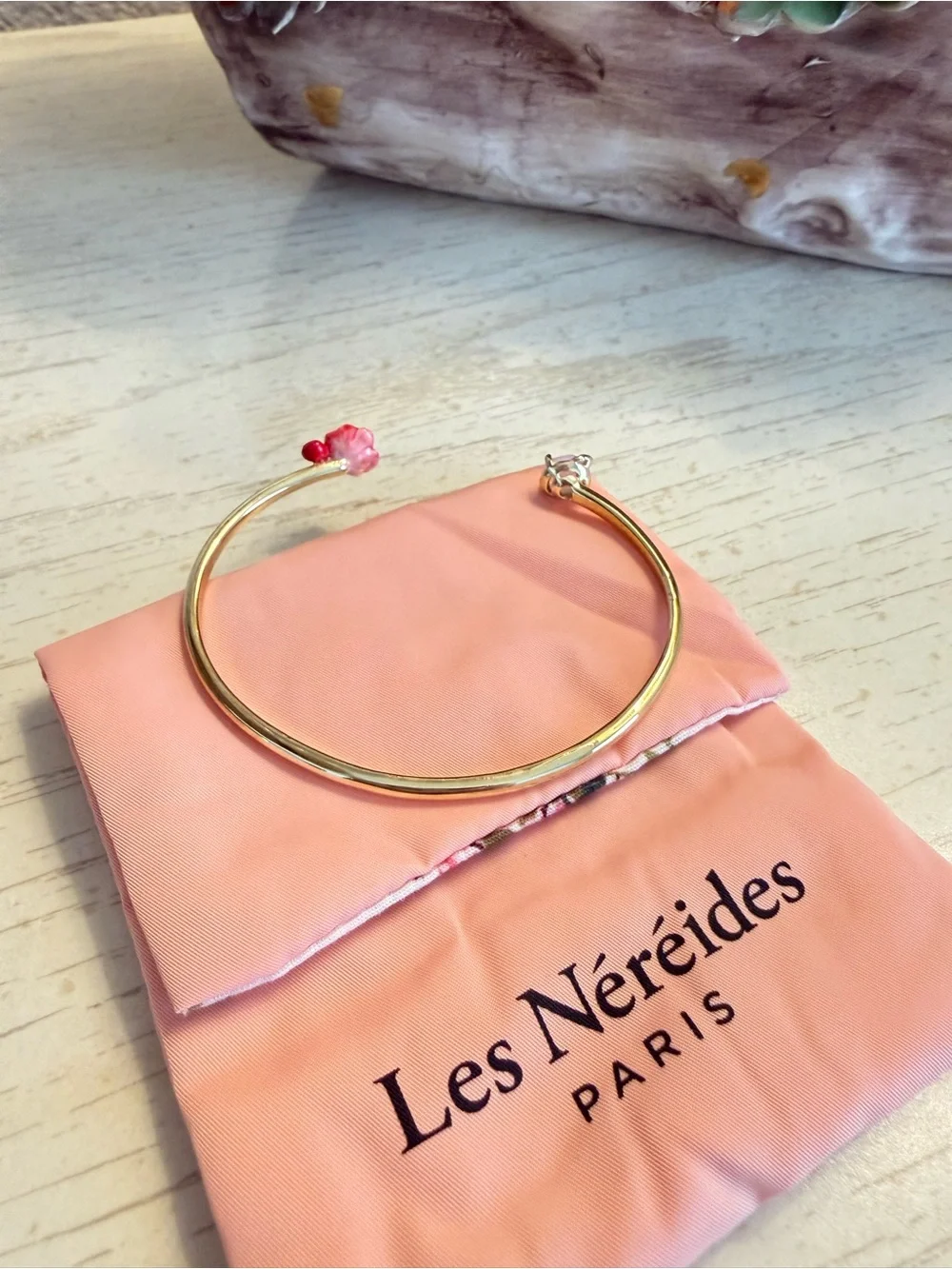 Vintage Les Néréides Paris Poppy Crystal Bracelet
